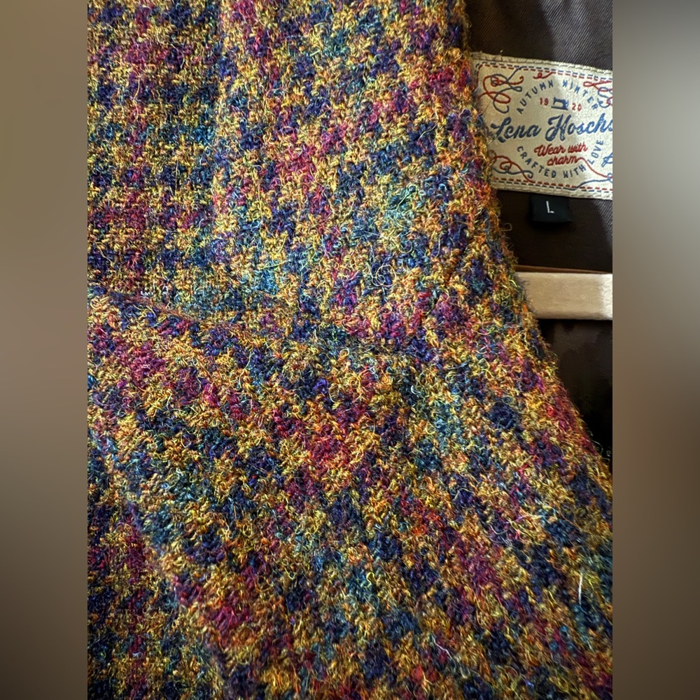 Lena Hoschek Lawrence Double-Breasted Harris Tweed Coat - Size L - Picture 5 of 15